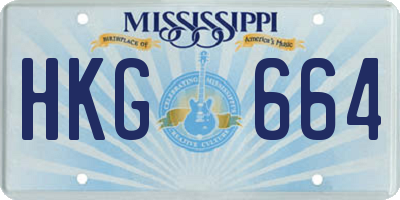 MS license plate HKG664
