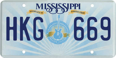 MS license plate HKG669