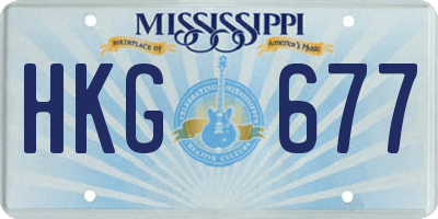 MS license plate HKG677