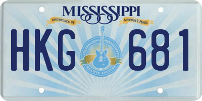 MS license plate HKG681