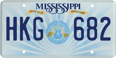 MS license plate HKG682