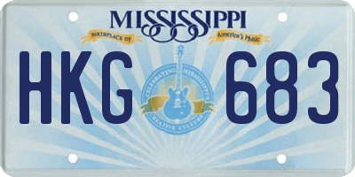MS license plate HKG683