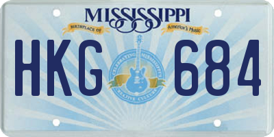 MS license plate HKG684