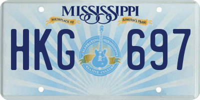 MS license plate HKG697