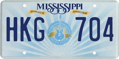 MS license plate HKG704