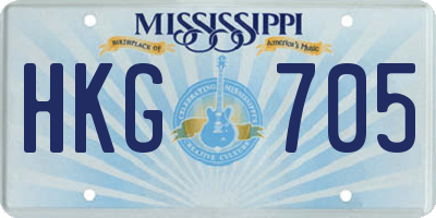 MS license plate HKG705