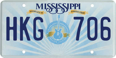 MS license plate HKG706