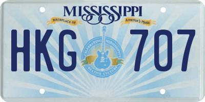 MS license plate HKG707