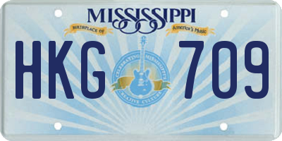 MS license plate HKG709
