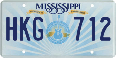 MS license plate HKG712