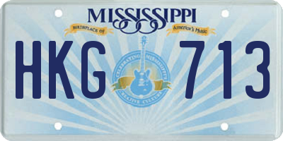 MS license plate HKG713