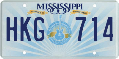 MS license plate HKG714