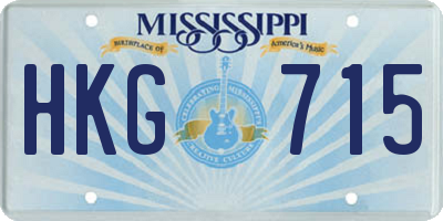 MS license plate HKG715