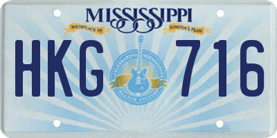 MS license plate HKG716