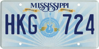 MS license plate HKG724