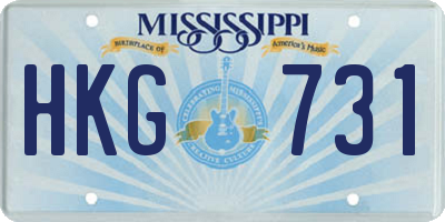 MS license plate HKG731