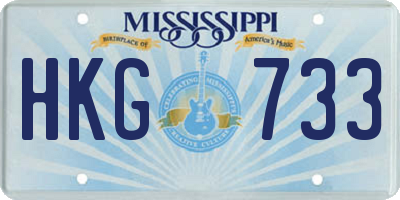 MS license plate HKG733