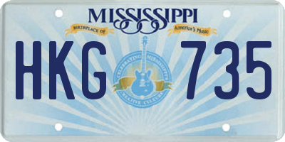 MS license plate HKG735