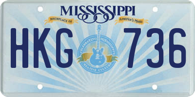MS license plate HKG736