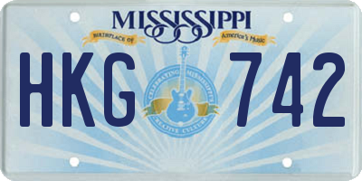 MS license plate HKG742