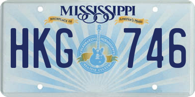 MS license plate HKG746