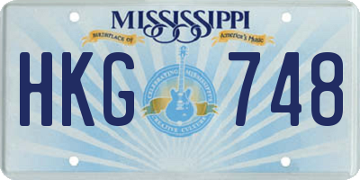 MS license plate HKG748