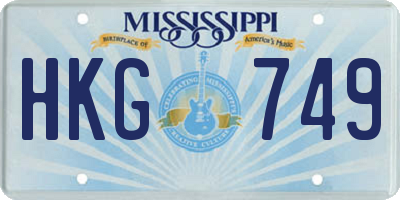 MS license plate HKG749