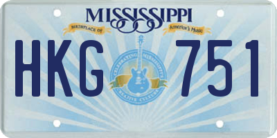 MS license plate HKG751