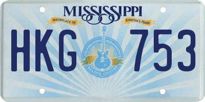 MS license plate HKG753