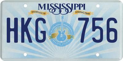 MS license plate HKG756