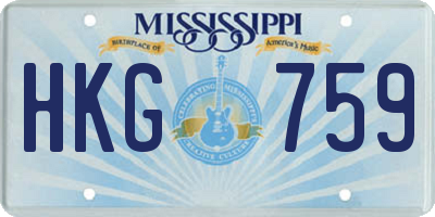 MS license plate HKG759