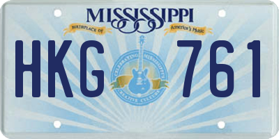 MS license plate HKG761