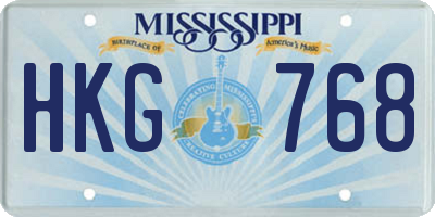 MS license plate HKG768