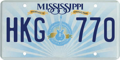 MS license plate HKG770