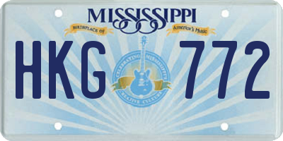 MS license plate HKG772