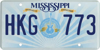 MS license plate HKG773