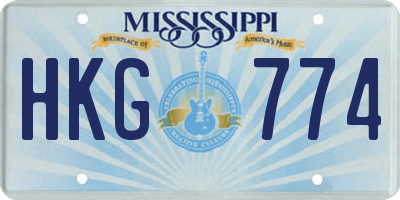 MS license plate HKG774
