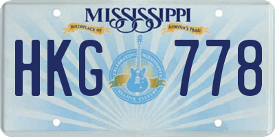 MS license plate HKG778