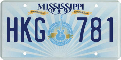 MS license plate HKG781