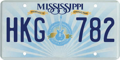 MS license plate HKG782