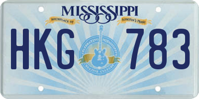 MS license plate HKG783