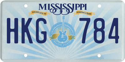 MS license plate HKG784