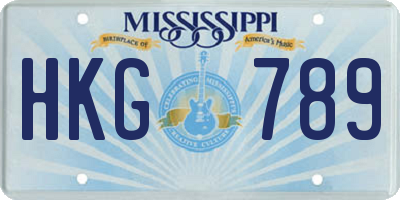 MS license plate HKG789
