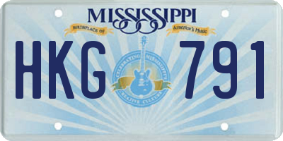 MS license plate HKG791
