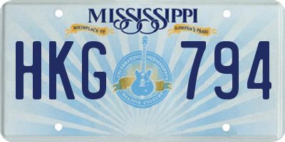 MS license plate HKG794