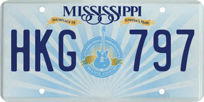 MS license plate HKG797