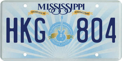 MS license plate HKG804