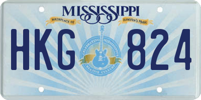 MS license plate HKG824