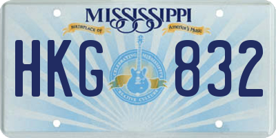 MS license plate HKG832