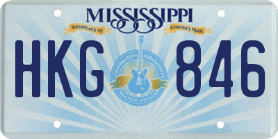 MS license plate HKG846